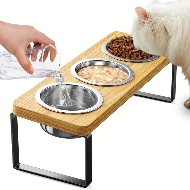 Raised Cat Food Water Bowl