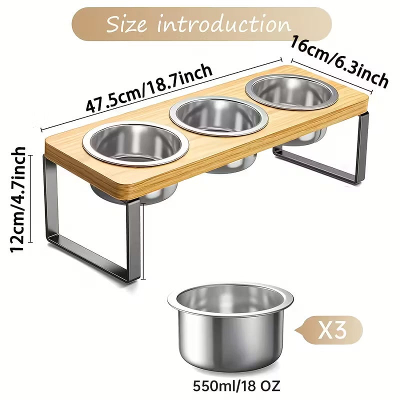 Raised Cat Food Water Bowl