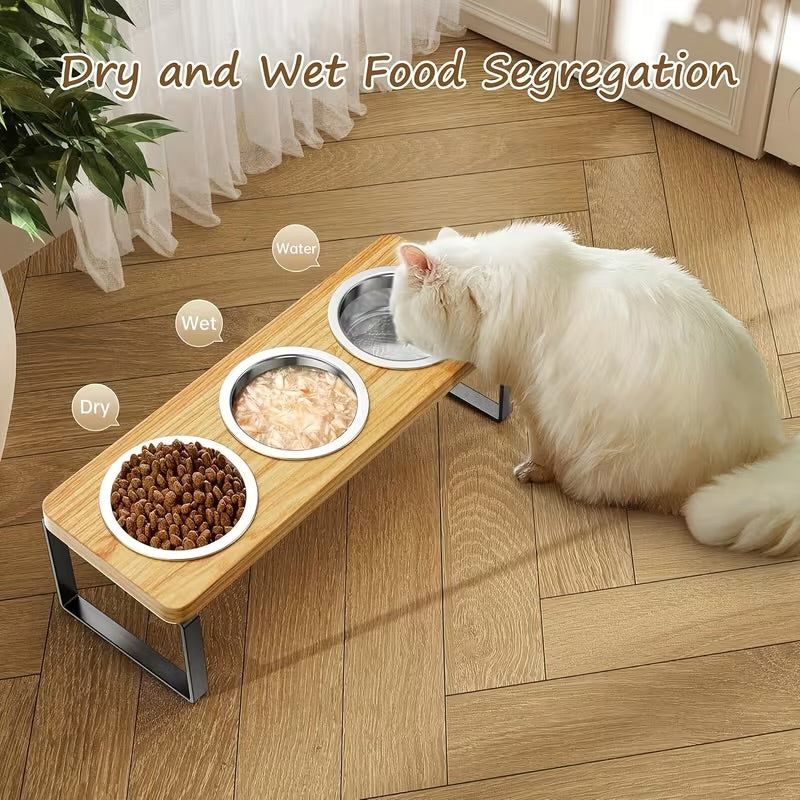 Raised Cat Food Water Bowl