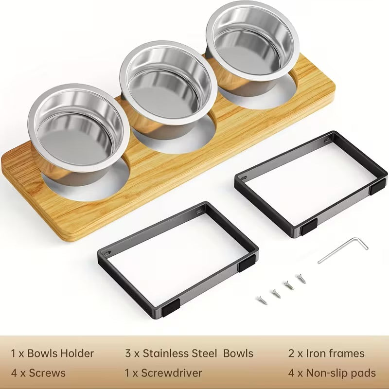 Raised Cat Food Water Bowl